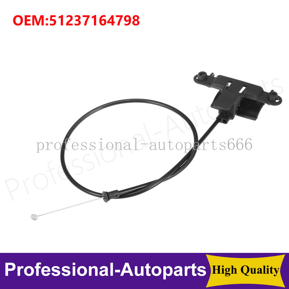 51237164798 Hood Latch Release Cable Black ForBMW X5 X6 3.0L 4.4L 2007-2014