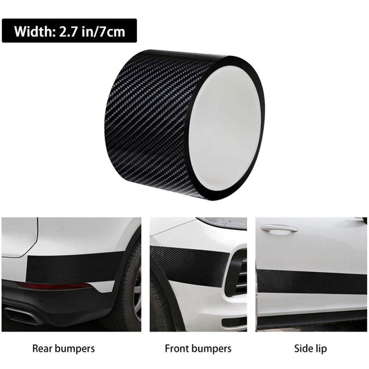 Carbon fiber car door edge protectors, door trim, and anti-collision strips