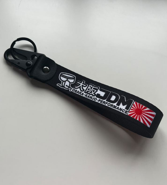 Car keychain/key ring with lanyard, car accessories, Osaka black for Mazda