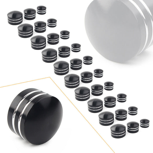for Harley Black CNC Inner 9mm Schrauben Motor Bolt Topper Caps Cover 10pcs UK