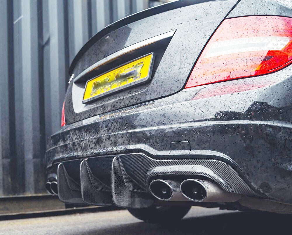 Fit for Mercedes-Benz W204 C63 AMG 2012-15 Carbon Fiber Rear Bumper Diffuser Lip