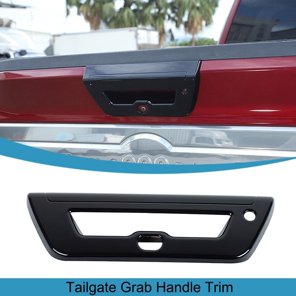 Black Tailgate Door Grab Handle Cover Trim Decor Bezel for Ford F150 2015-2020