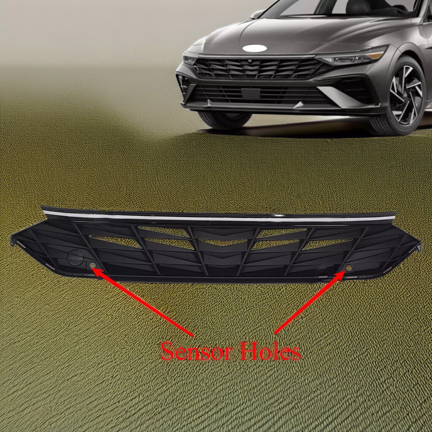 Front Grille with Sensor Holes Without Camera Hole for Hyundai for Elantra 2024-25