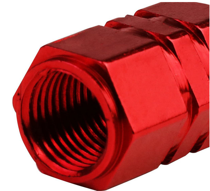 4-Piece Red 17mm Car Tire Valve Cover Stem Cover Valve Dust Cover for Chevrolet