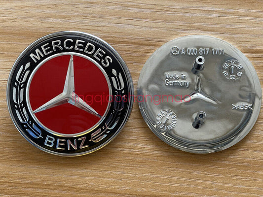 Suitable for Mercedes-Benz CLK CLS E ML GL front cover badge with black and red embroidery A2078170316