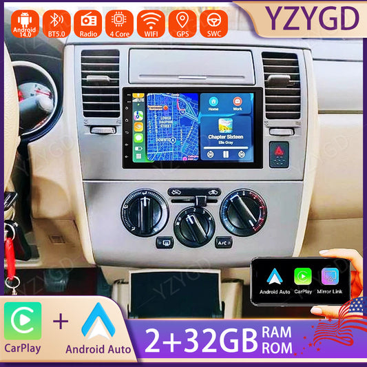 7Car Radio for Nissan Tiida 2007-2011 Carplay Stereo Android 14 GPS Navi WIFI