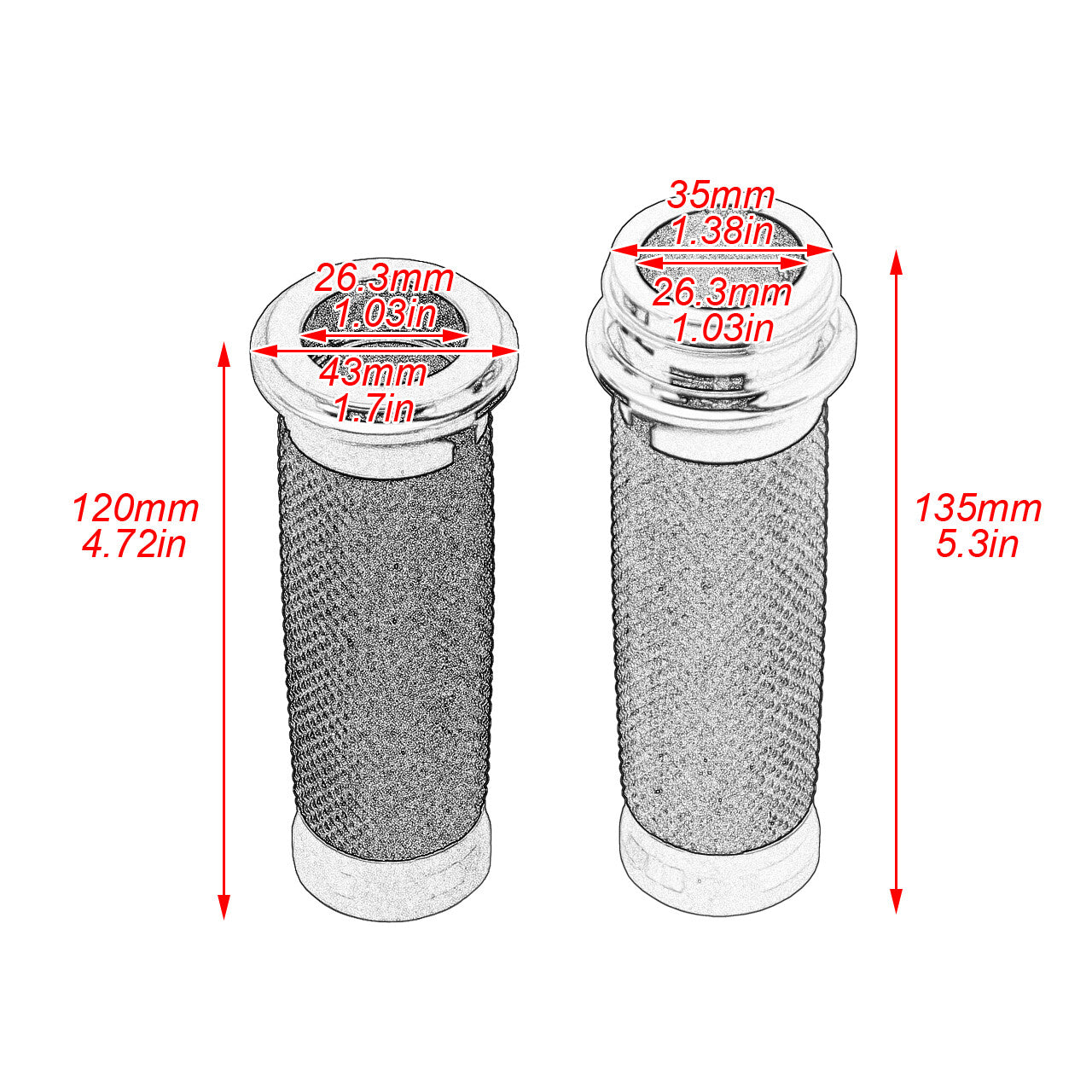Chrome 1 Electronic Throttle Hand Grips for Harley Touring Electra Glide 08-23