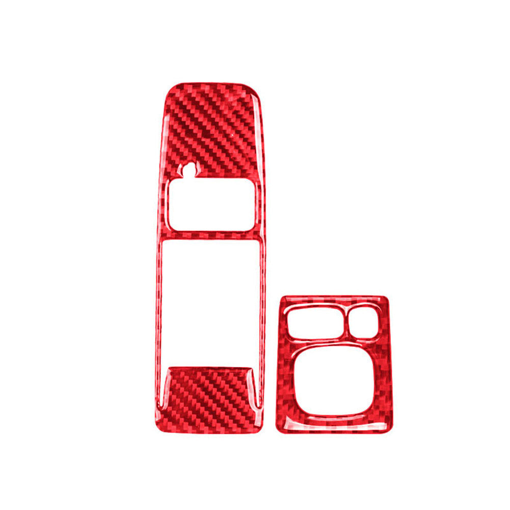 2x Red Carbon Fiber Dim Light Control Cover Trim for Subaru Forester 2009-2013