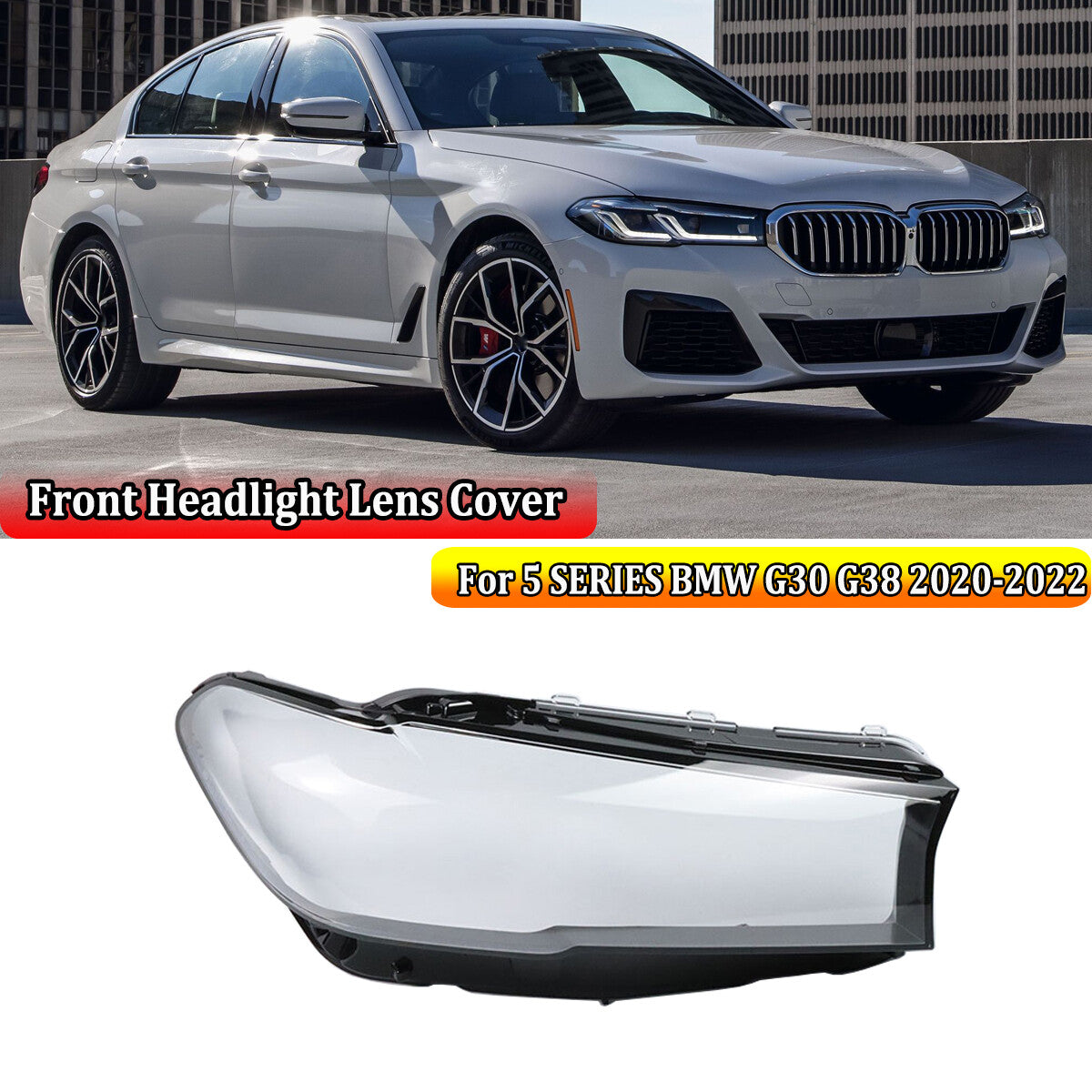 Right headlight lens protective cover housing for 2020-2022 for BMW 5 Series G30 G38