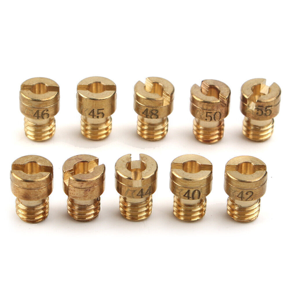 10X Main Jet M4 4mm Fit GY6 50cc 139QMB Scooter Keihin Carb PZ19 Size 40 42-58