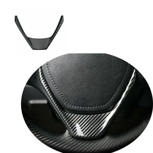 Carbon Fiber Steel Steering Wheel Decor Cover Trim Fit for Toyota RAV4 2013-2018