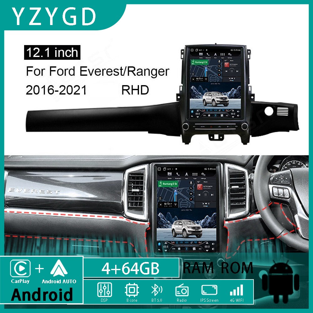 12.1 Carplay for Ford Everest Ranger 2016-2021 RHD Stereo Android Car Radio GPS