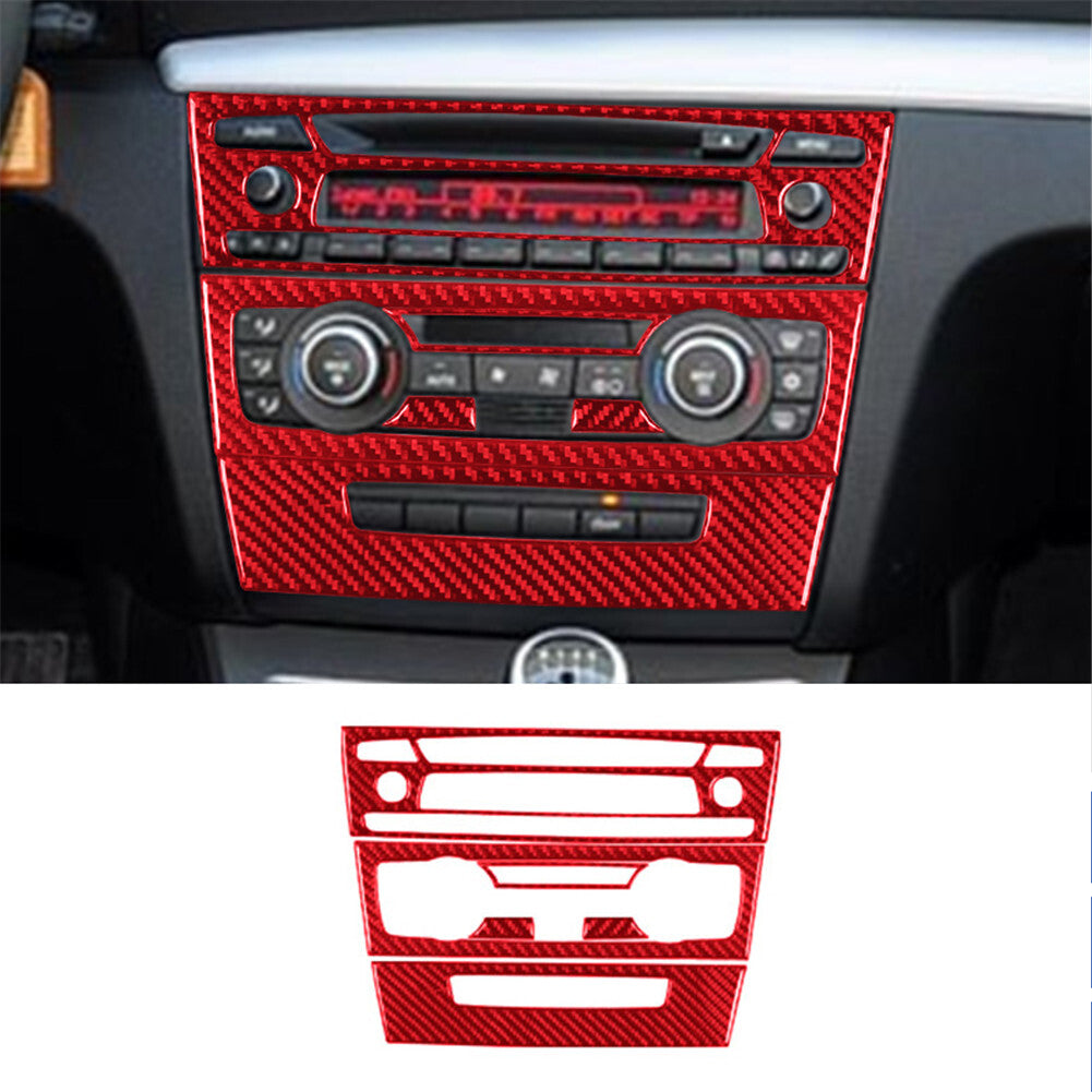 Red carbon fiber center console trim for BMW 1 Series convertible E82/E88 2008-2013 C