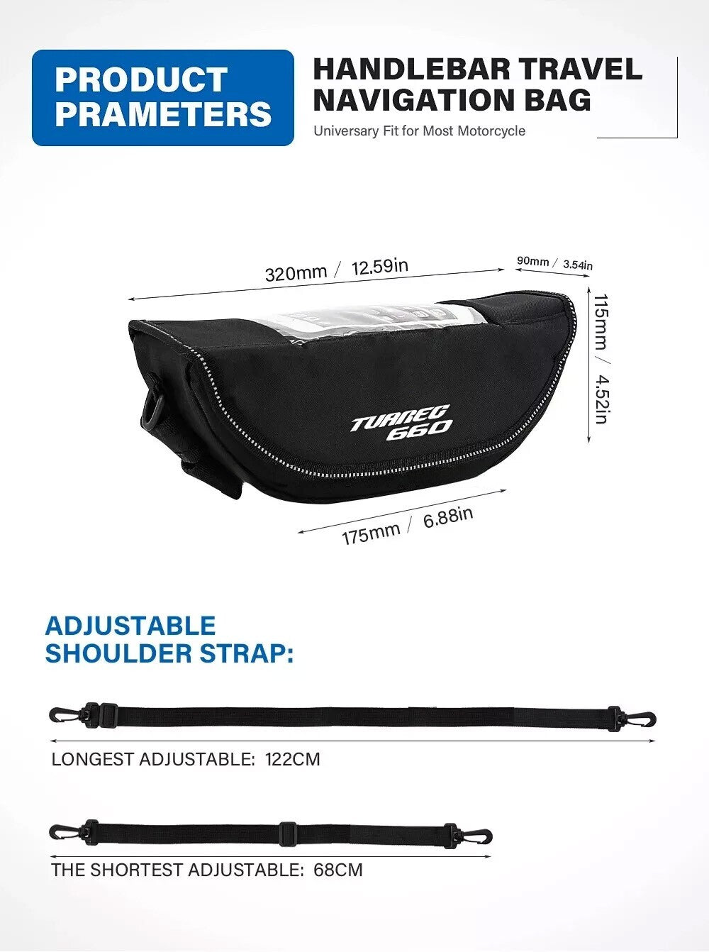 Waterproof Bag Storage Handlebar bag Travel Tool bag For Tuareg 660