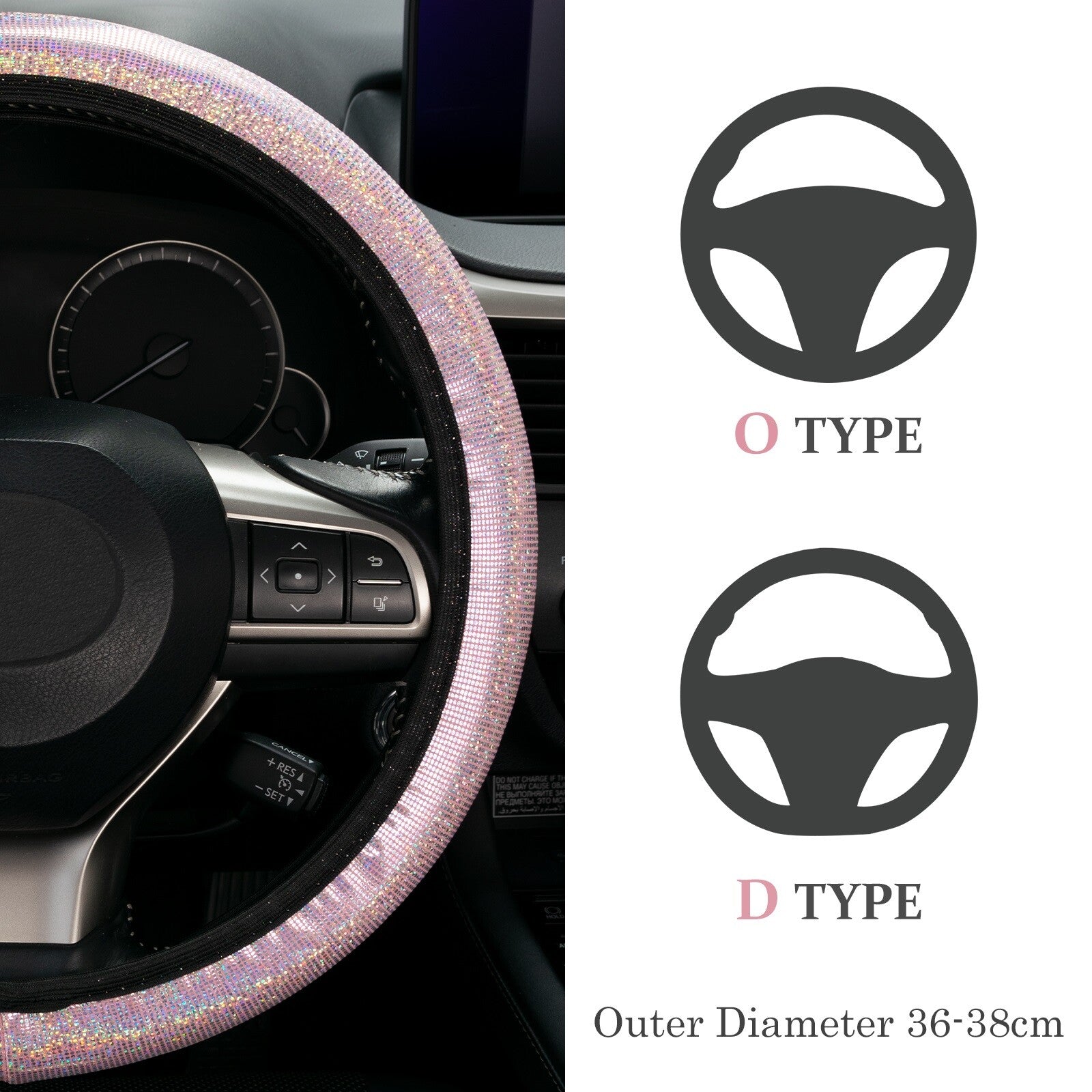 Rhinestone car steering wheel cover steering wheel cover steering wheel cover glitter steering wheel cover pink