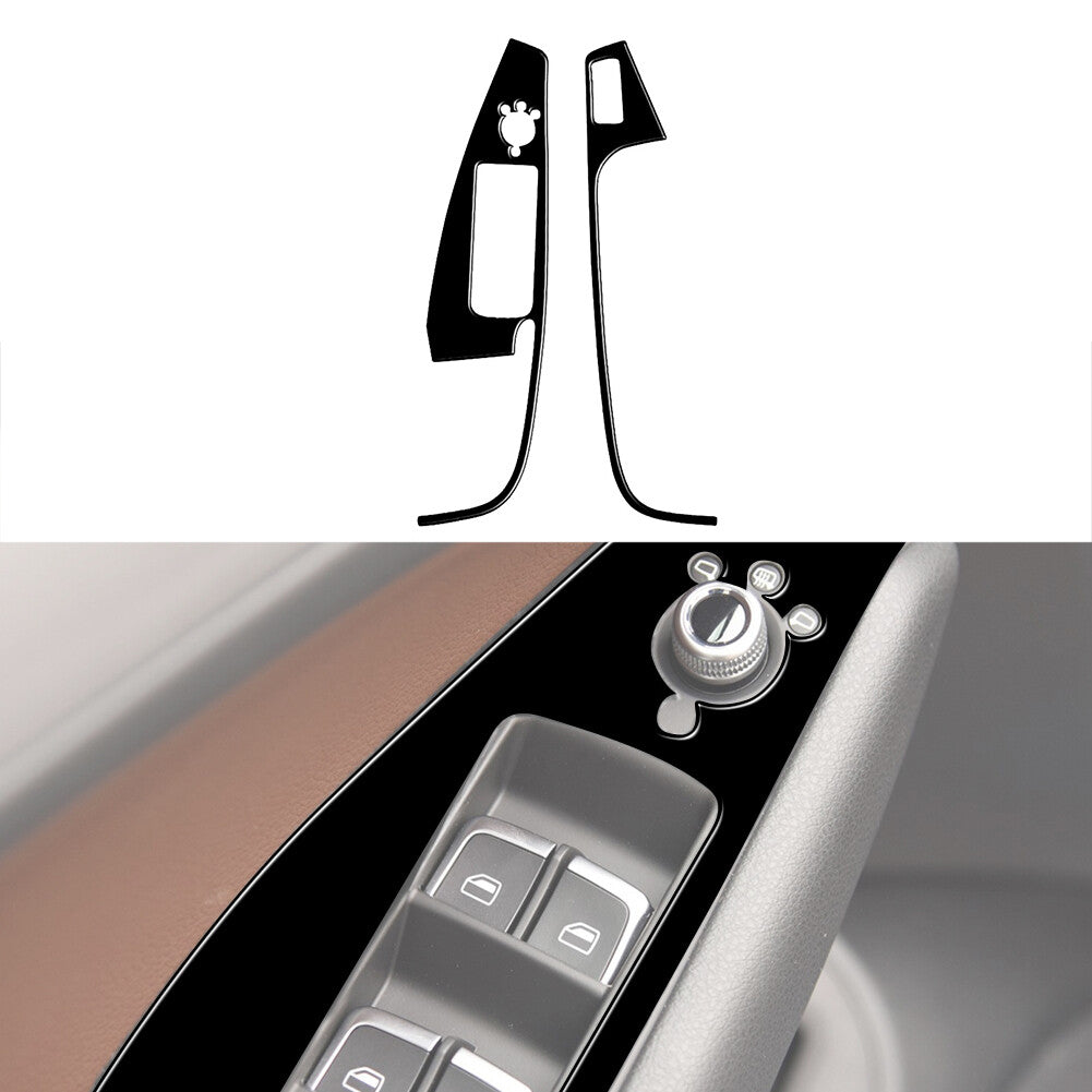 Gloss Black Front Window Lift Button Trim Cover Decor for Audi Q5 2009-2017