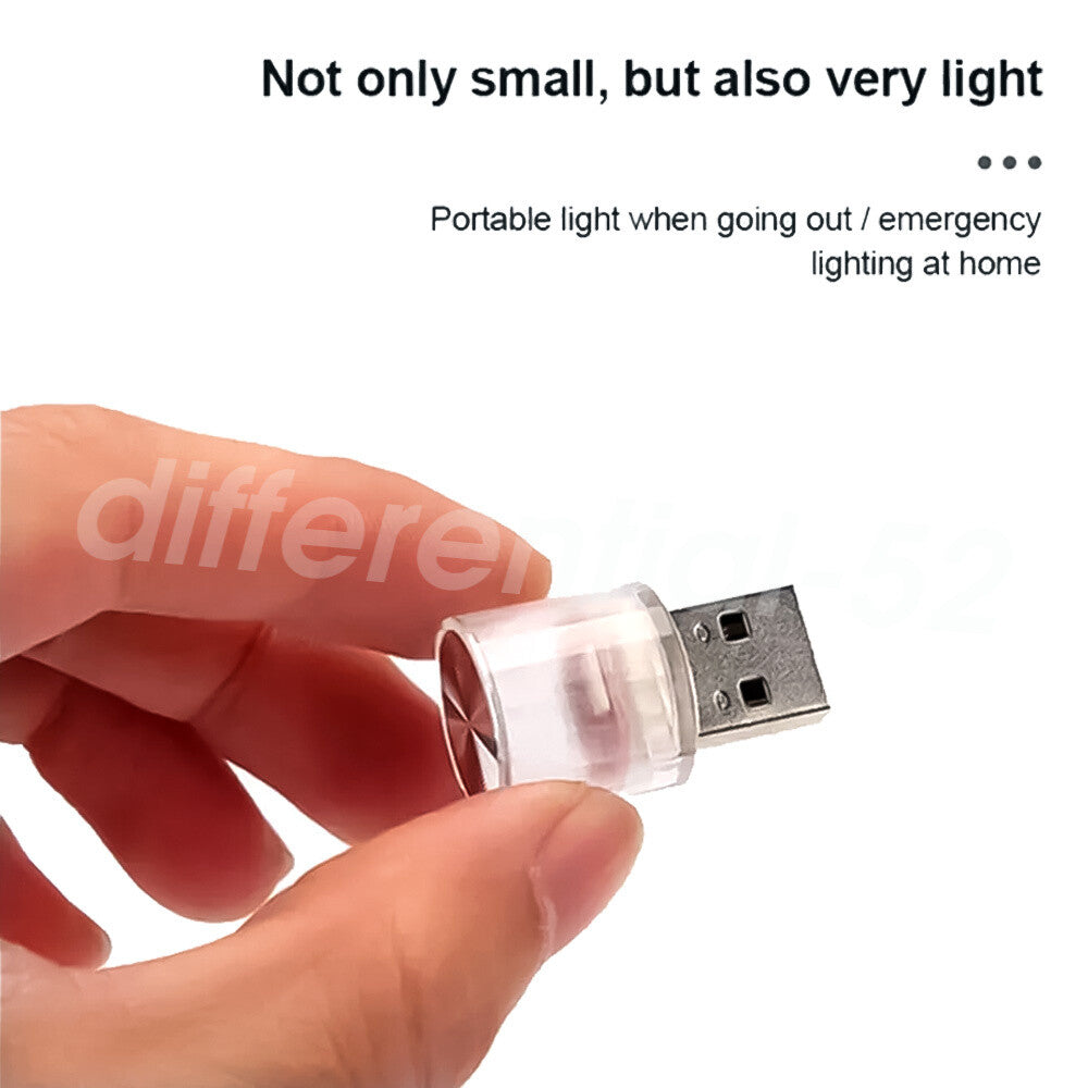 2Pcs x 7 Color Car Interior Accessories Light Neon Atmosphere Parts for Mini USB LED