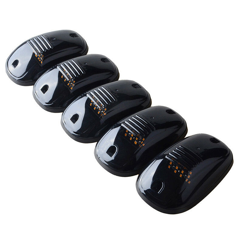 Black Smoked Lens 5Pcs Car SUV Cab Top Roof Running Marker Light Amber LED Lamp