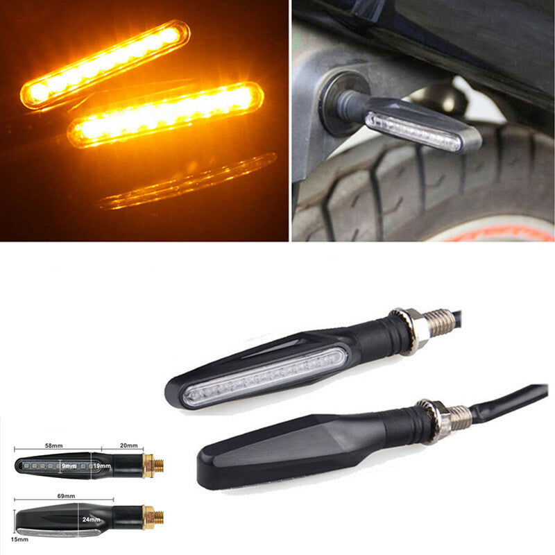 Motorcycle Turn Signal Universal 9 Led Indicators Light Amber Yellow Flash Lamp
