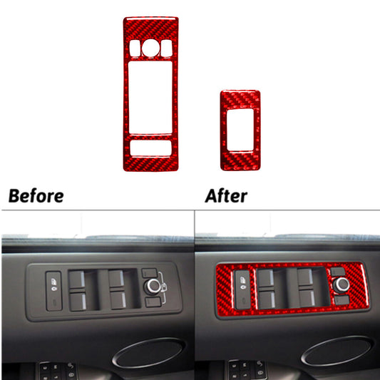 Red Carbon Fibre Front Window Regulator Trim For Land for Range Rover Sport 2014-17