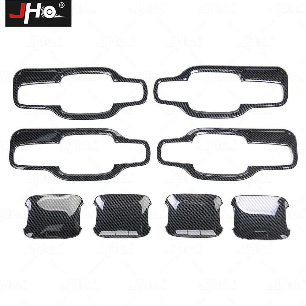 ABS Carbon Fiber Exterior Door Handle Bowl Trim Cover for Ford Ranger 2023-2024