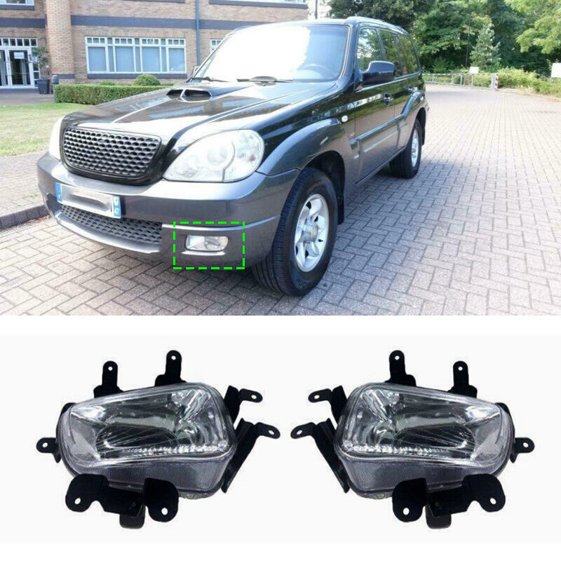 Pair for Hyundai Terracan 2.4 2.9 2001-2007 Front Bumper Fog Lights With Bulbs