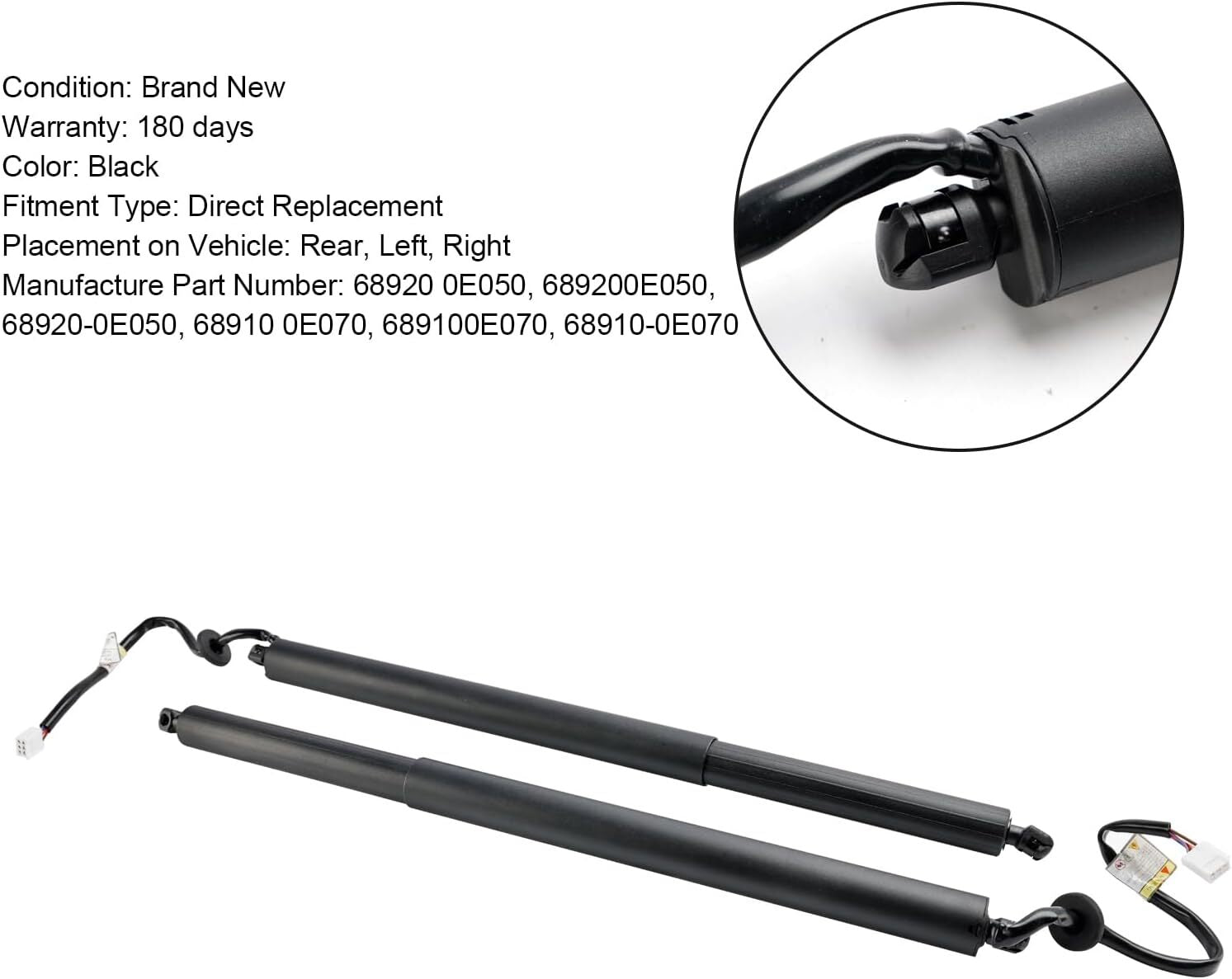 2Pcs Tailgate Lifter Left  Right 68910-0E070 68920-0E050 For Highlander 21-2023