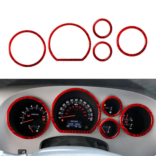 Red 5 Speedometer Ring Frame Trim Cover Carbon Fibre for Toyota Tundra 2007-2013