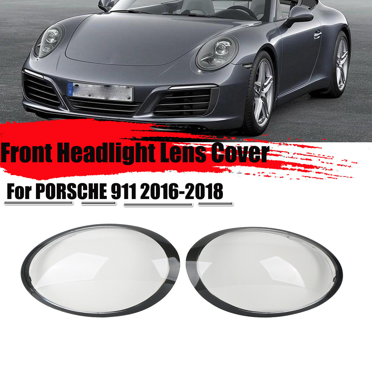 2-piece headlight lens caps for Porsche 911 Targa/Carrera 2016-2018