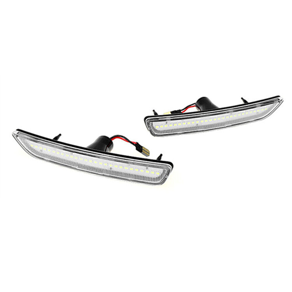 2x Clear LED Front Indicator Side Marker Lights Lamp for 2010-2014 for Ford for Mustang