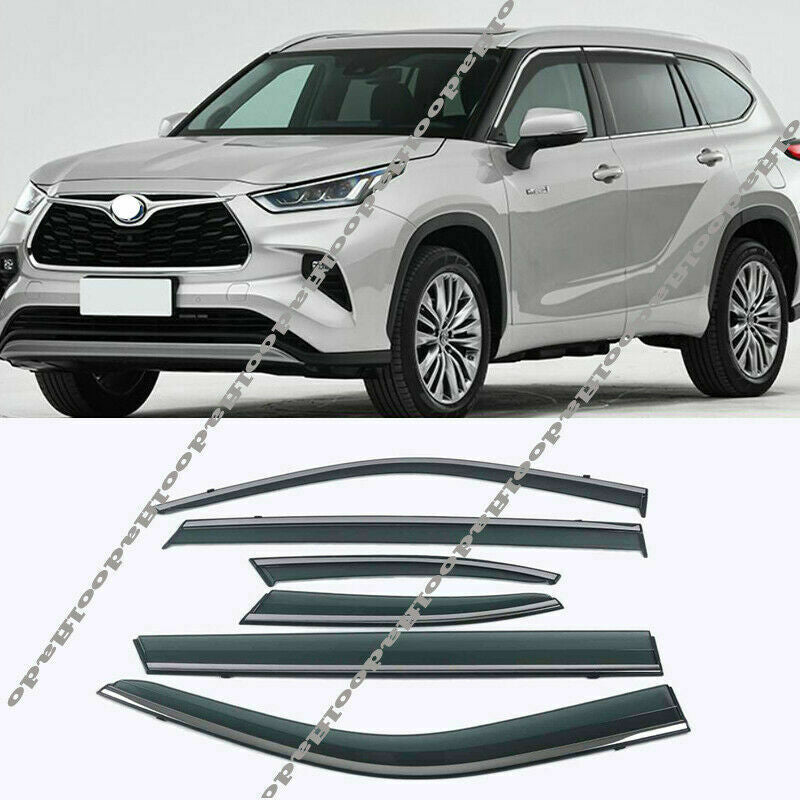 Window Visor Vent Shades Sun Rain Guard Cover for Toyota Highlander 2020-2024