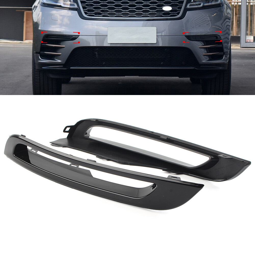 Front Bumper Fog Lamp Cover Gloss Black for Land Rover for Range Rover Velar 2018-21