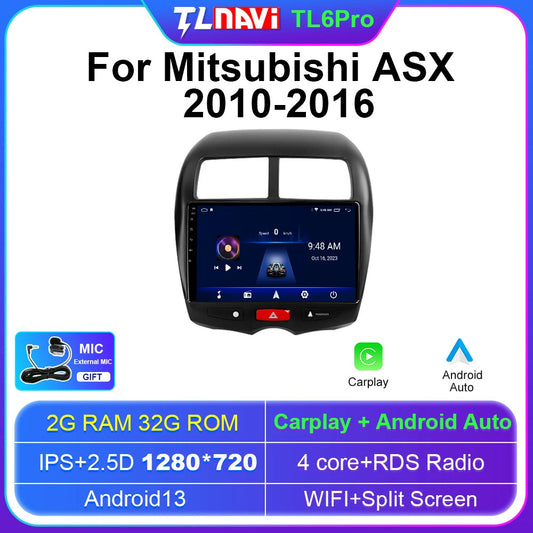 Android Car Radio GPS Stereo Player for Mitsubishi ASX 2010-2016 CarPlay Screen