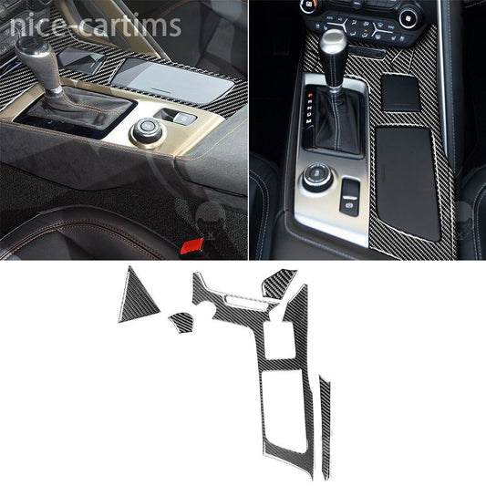 5¡ÁCarbon Fiber Gear Shift Cup Holder Panel Cover for Chevrolet for Corvette C7 14-19