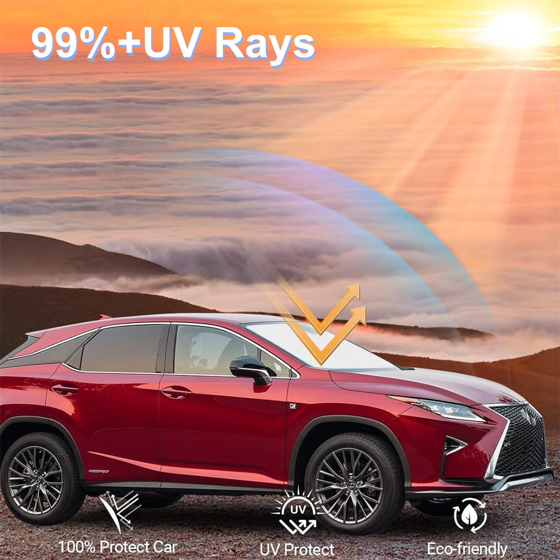 For 2010-2015 for Lexus RX450h Car Windshield Sun Shade Front UV Rays Block Shield
