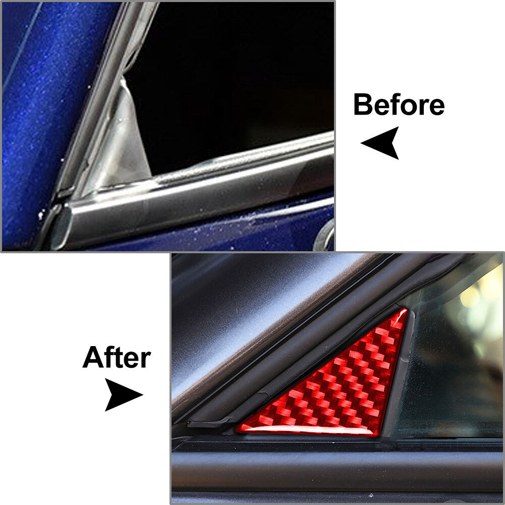 Carbon Fiber Side Window Pillar Cover Trim for Dodge for Challenger 2015-2023 2017