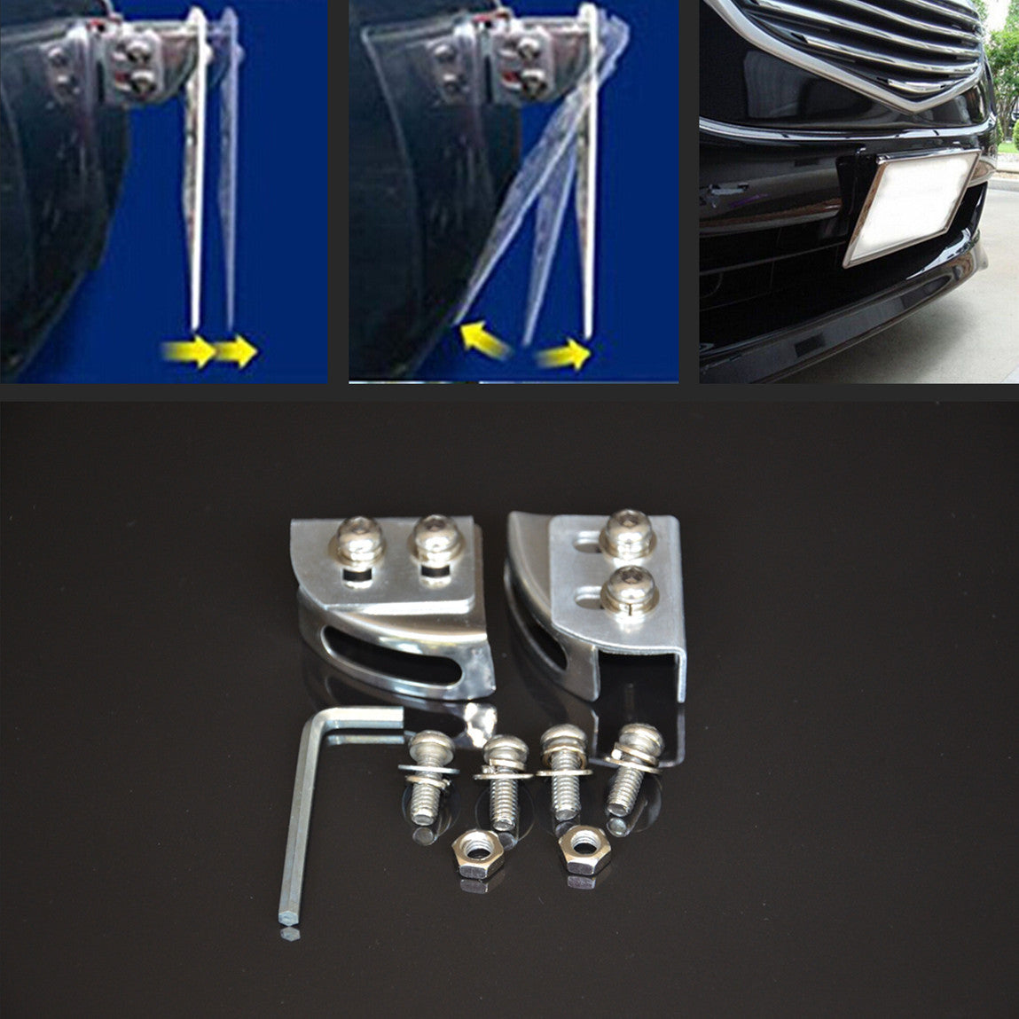 Car Suv Bumper License Plate Relocator Bracket Holder Mounting Angle Adjustable