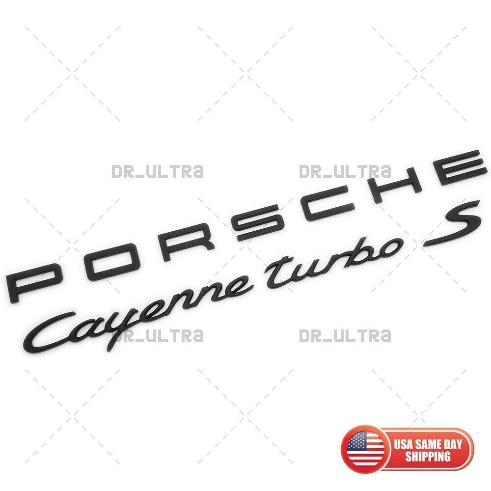 Matte Black P-O-R-S-C-H-E for Cayenne Turbo S Letter Rear Badge Emblem Nameplate 958
