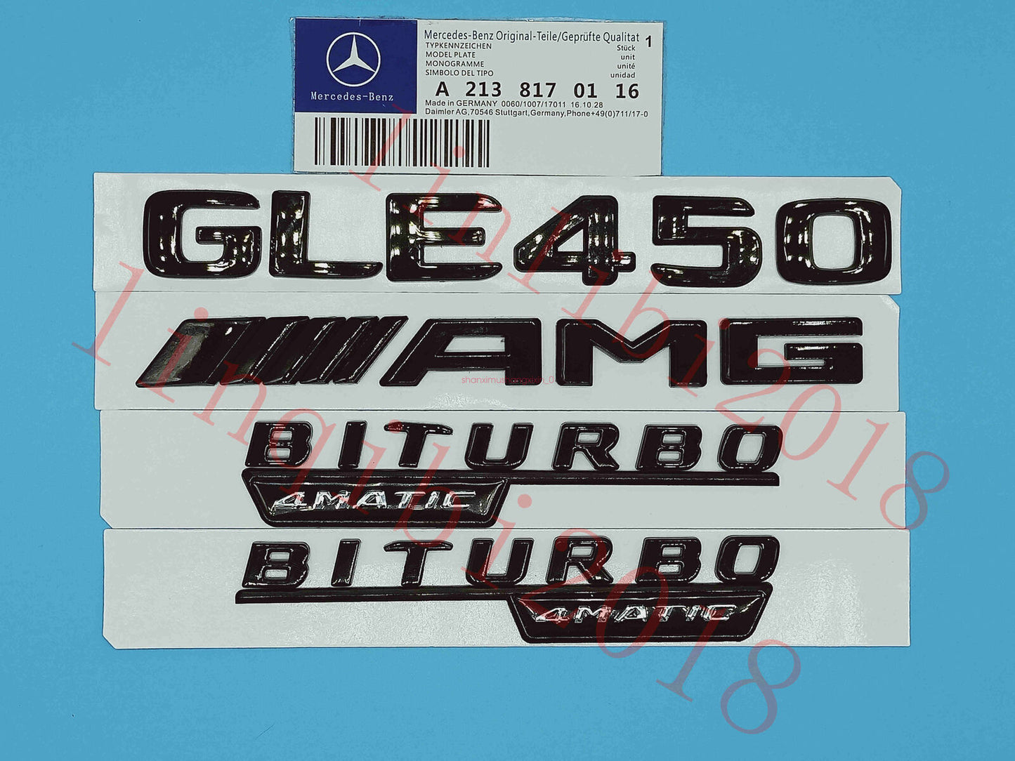 Matte black GLE450 AMG BITURBO badge sticker for Mercedes-Benz GLE