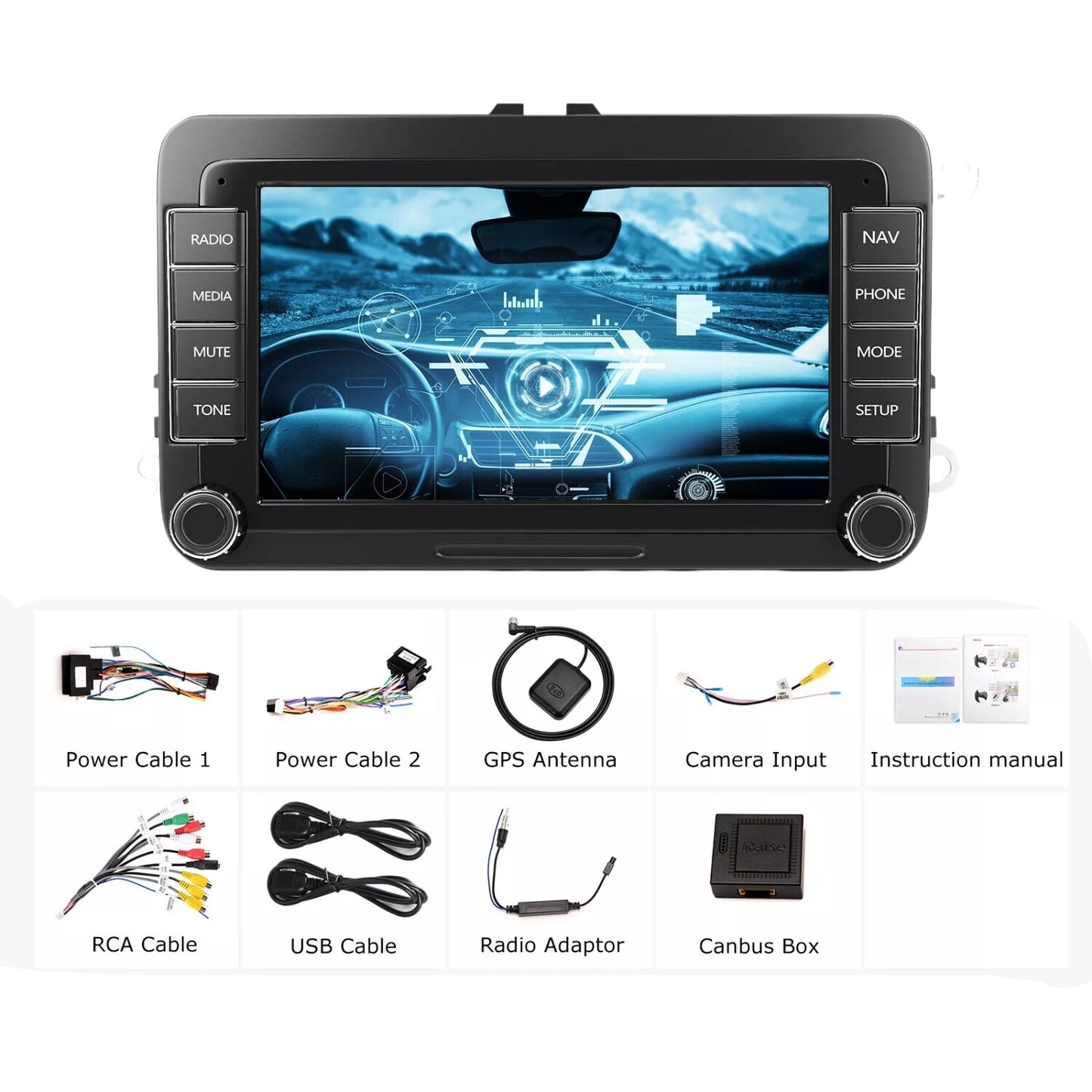 7 Car Stereo Radio GPS Apple Carplay Android 13 for VW for Volkswagen for Jetta for Passat