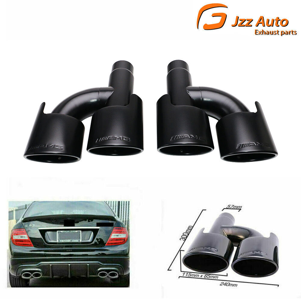SS304 Exhaust Muffler End Tips AMG For C250 C300 for Mercedes-Benz W204 C-Class BLK