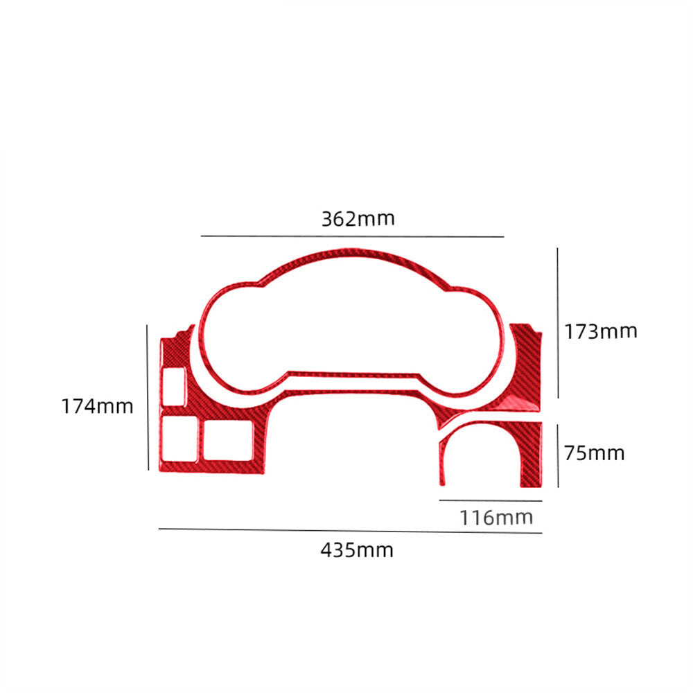 For Toyot@ FJ Cruiser 07-21 Red Carbon Fiber Dashboard Speedometer Surround Trim