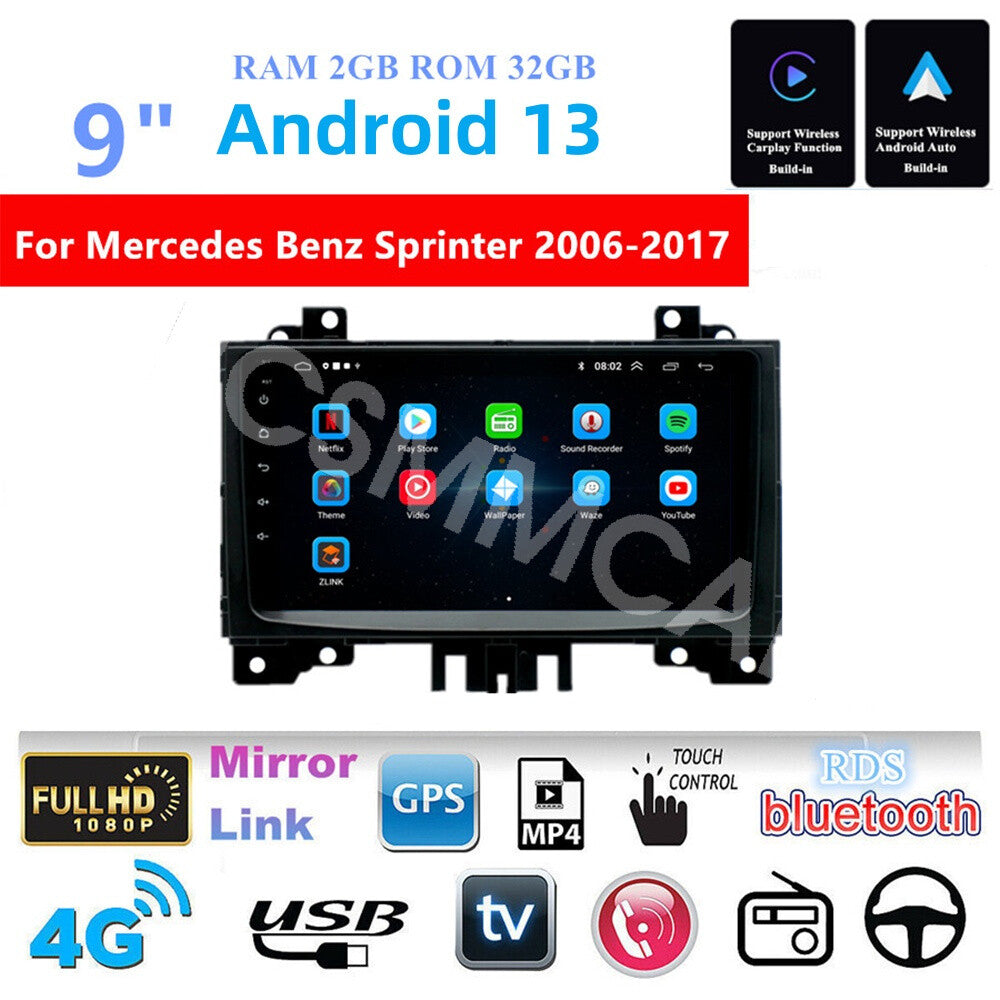 Car Multimedia Player GPS Touch Screen Fit for Mercedes-Benz Sprinter 2006-2017