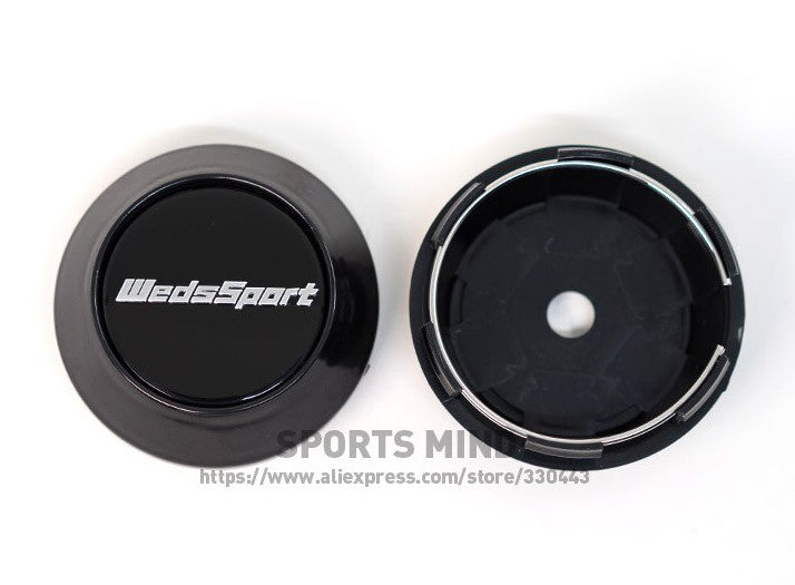 4x68mm Weds Sport Black Badge Wheel Cap Rim Cap Decal Badge TE37