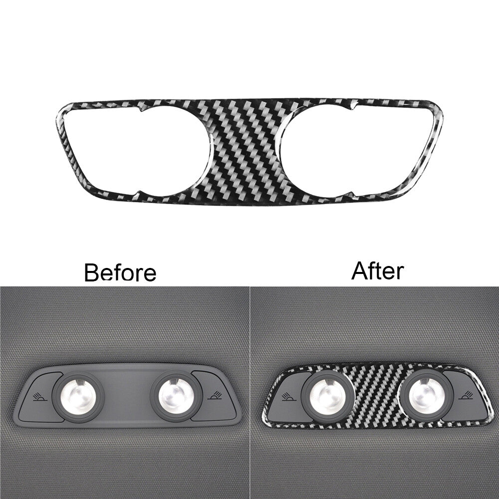 Fit for Audi for A4 B9 2017-2019 Carbon Fiber Rear Reading Light Sticker Cover Trim