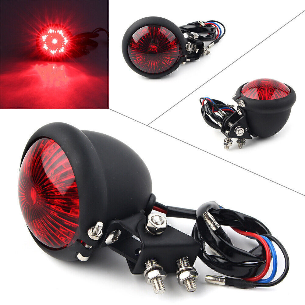 Red LED Rear Tail Light Brake Taillight Stop Lamp Fit for Harley Bobber Cafe Bike