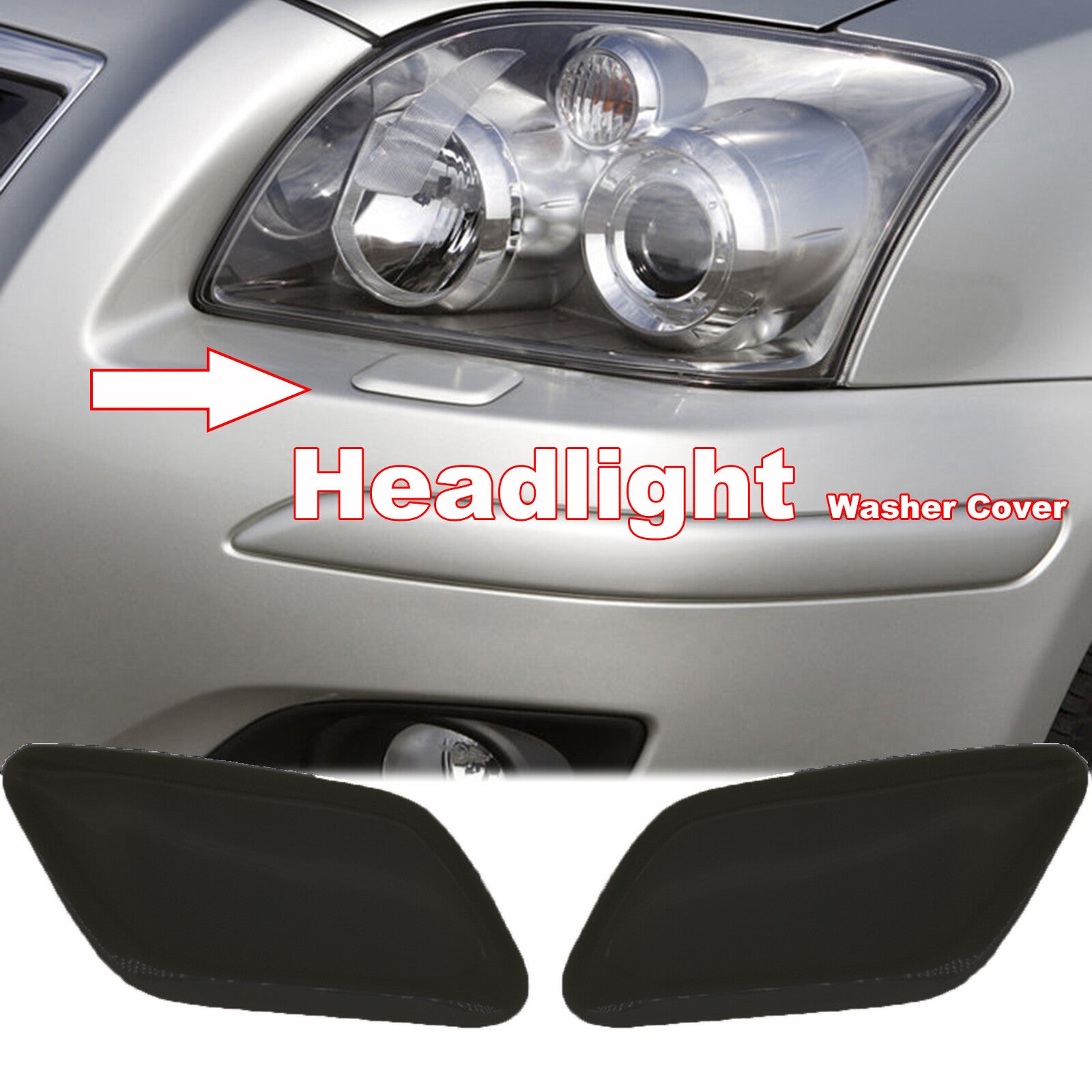 2 for Toyota Avensis T25 Headlights Splash Nozzle Lid Wash Nozzle Cover