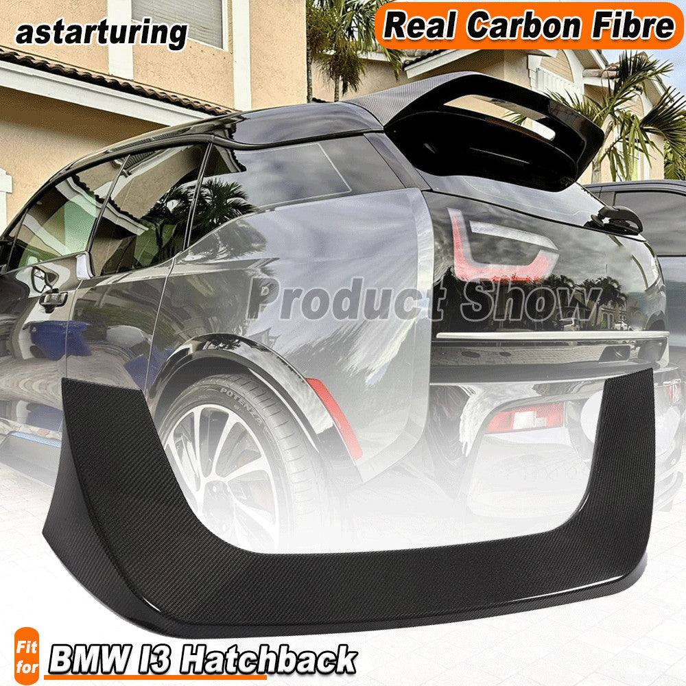 for BMW I3 Hatchback 2014-2020 REAL Carbon Rear Roof Spoiler Top Window Wing Lip