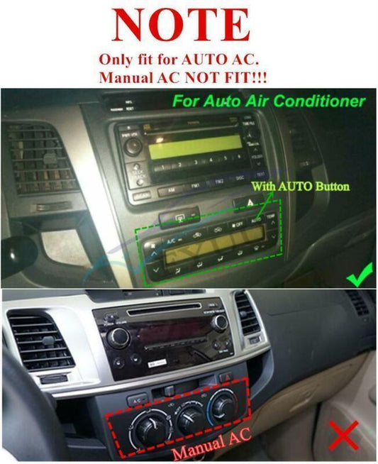 For 05-14 for Toyota Fortuner Hilux Auto AC 9.7 Android 10.1 Stereo Radio GPS Navi