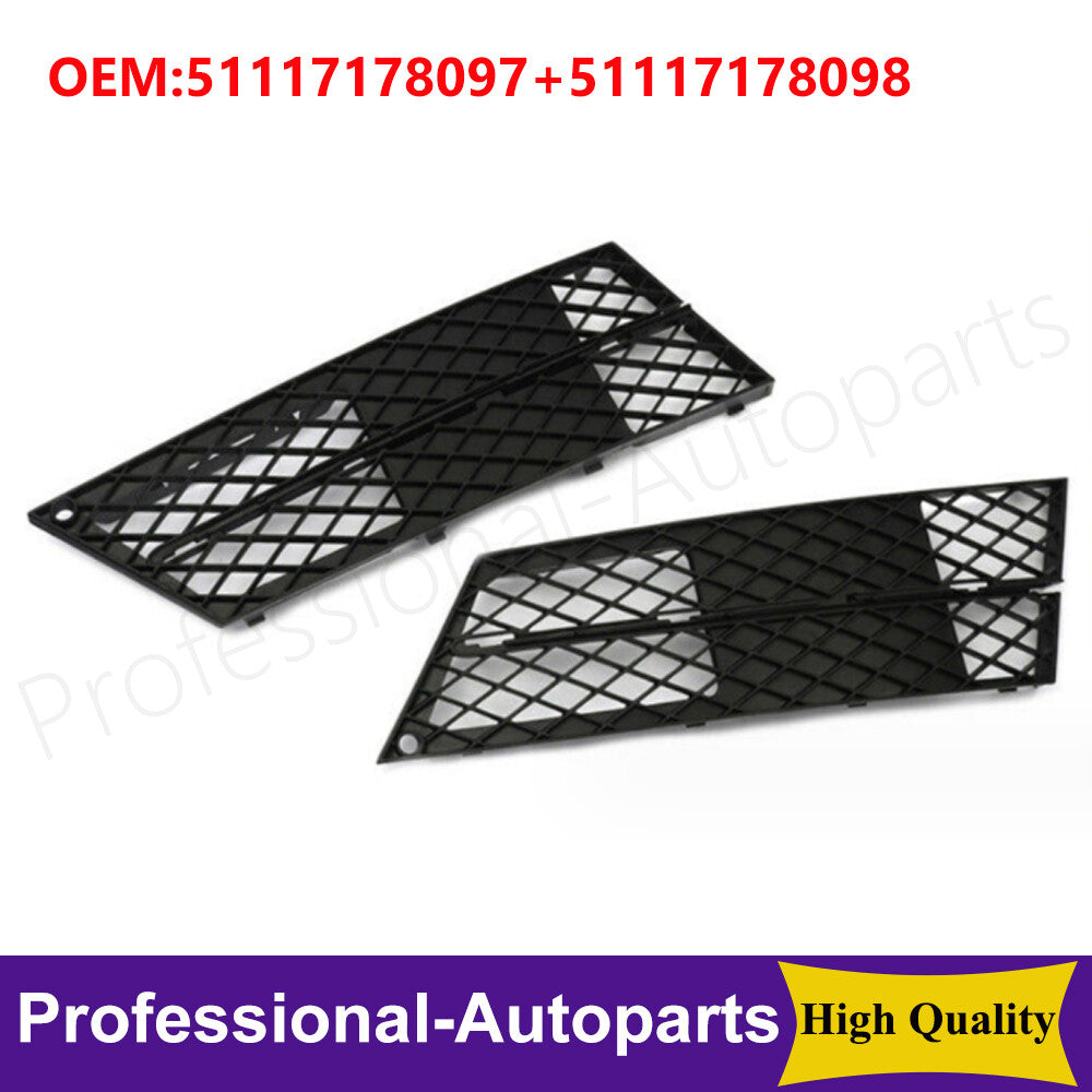 One pair of front bumper lower grille protectors suitable for BMW 528i, 535i, 550i, E60, E61. (08-10-)